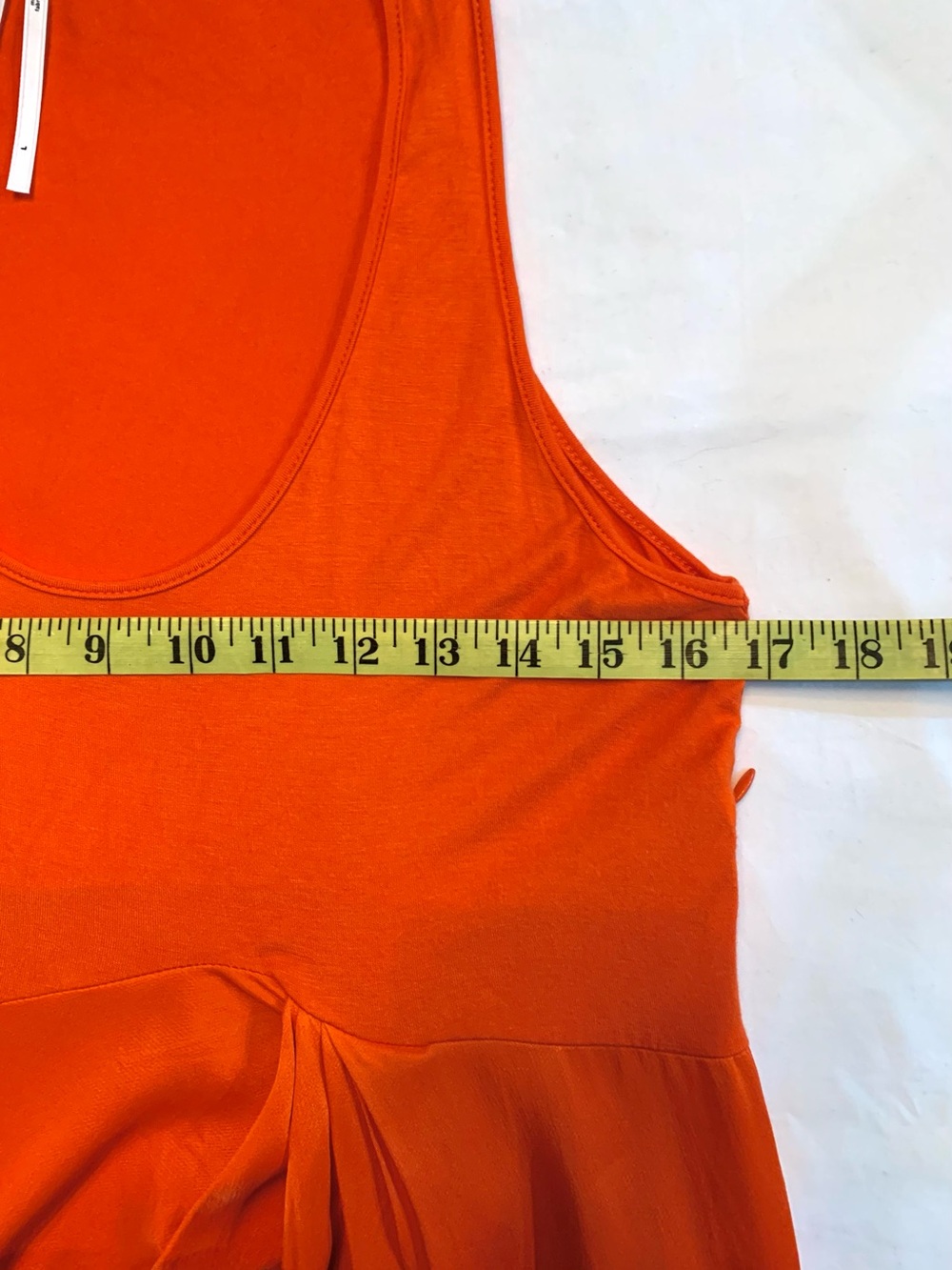 Anthropologie Gemini Pullover Mixed Fabric Asymmetric Tank Dress Midi Orange - L - Picture 7 of 12